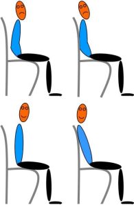 Point your spine when leaning back in a chair